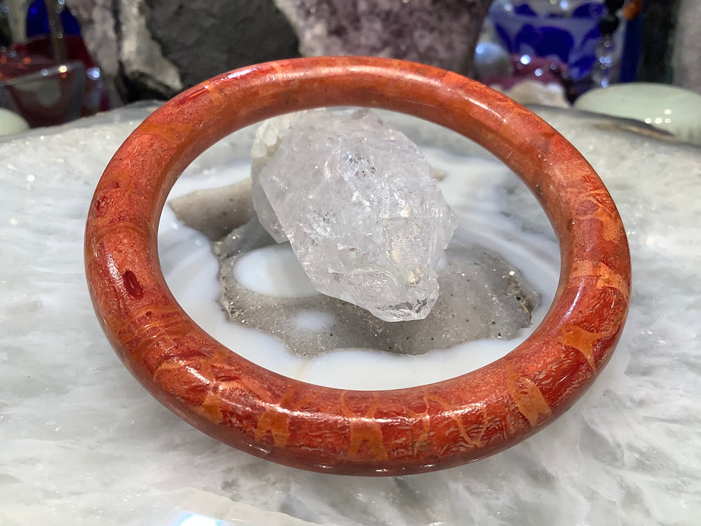 Vintage sponge coral bracelet gemstone bangle