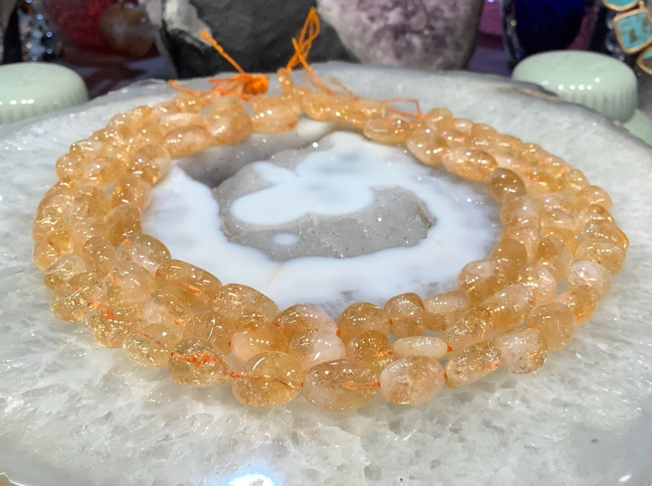Honey Yellow Citrine Smooth Nugget Gemstone Beads #1