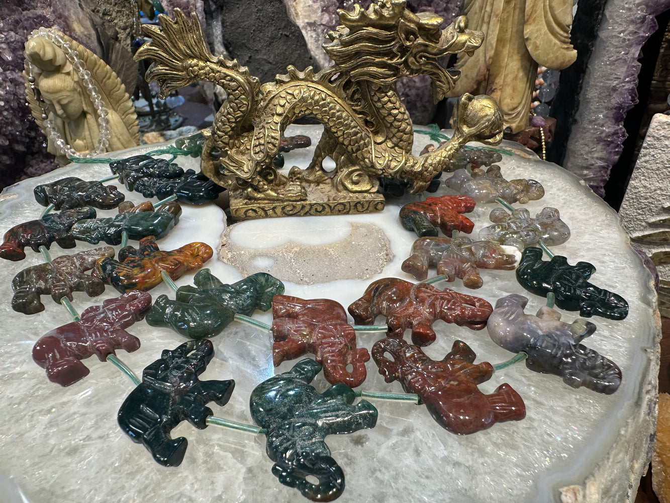 Superb Bloodstone elephant carving gemstone