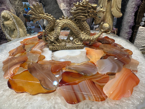 Carnelian cloud swirl connector gemstone beads
