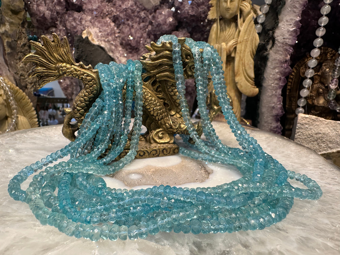 Apatite faceted 5mm rondelle gemstone