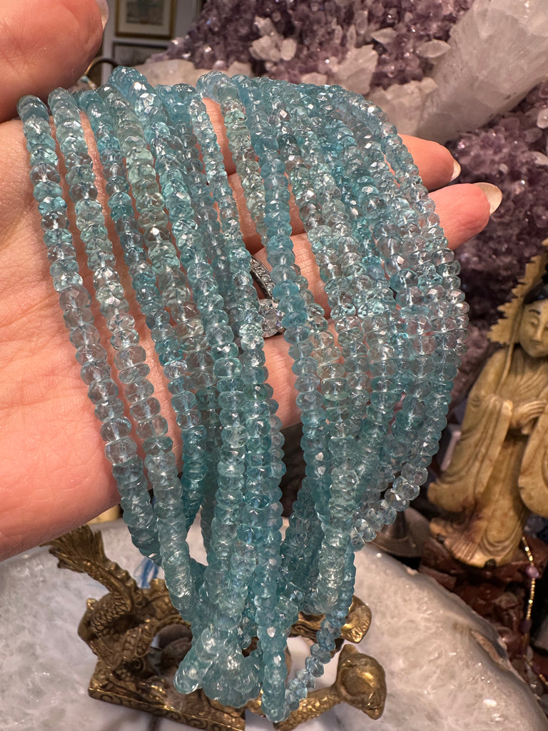 Apatite faceted 5mm rondelle gemstone