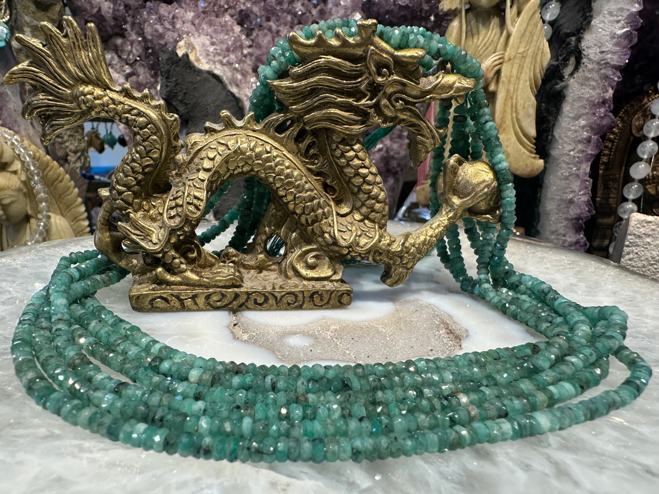 Emerald faceted 4mm rondelle gemstone