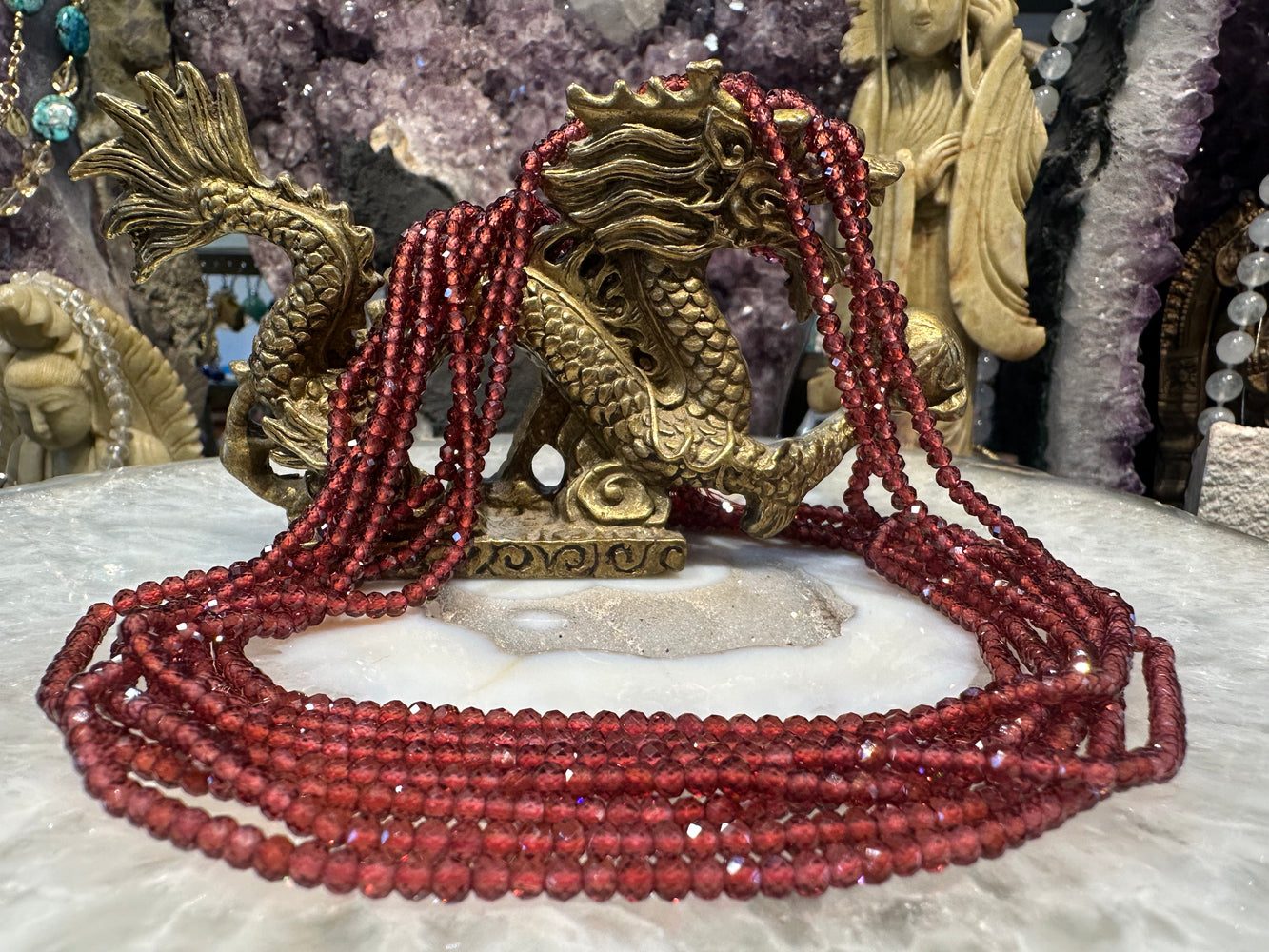 Garnet faceted rondelle 3mm gemstone