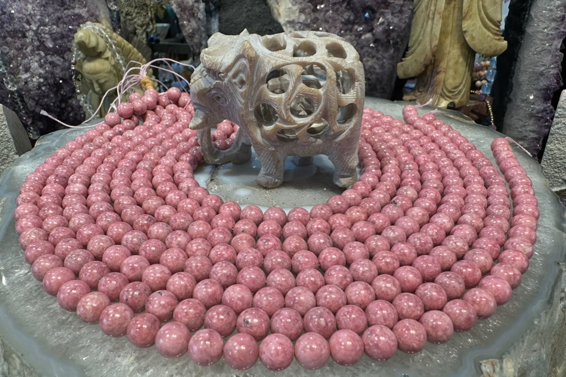 Rhodonite 8mm round gemstone