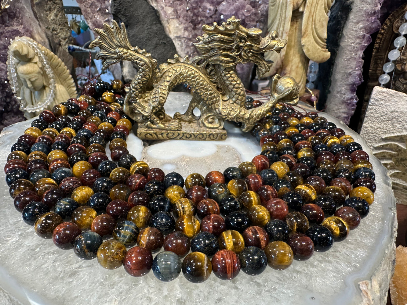 Multicolour tiger eye 10mm gemstone