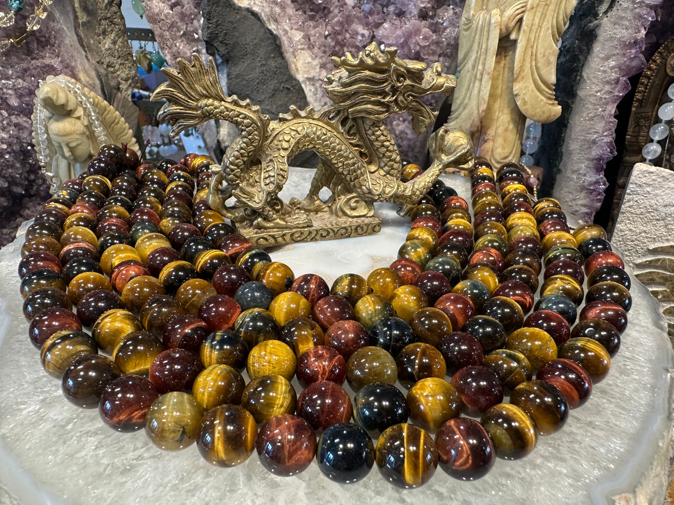 Multicolour tiger eye 12mm gemstone