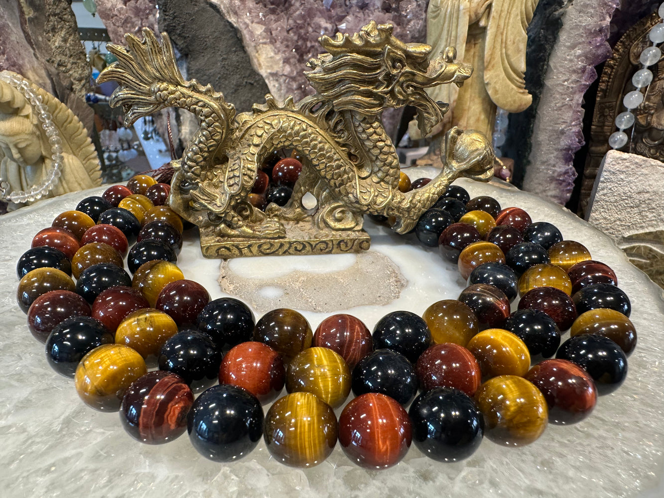 Multicolour tiger eye 14mm gemstone