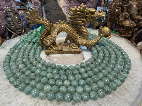 Green jadeite jade 8mm gemstones
