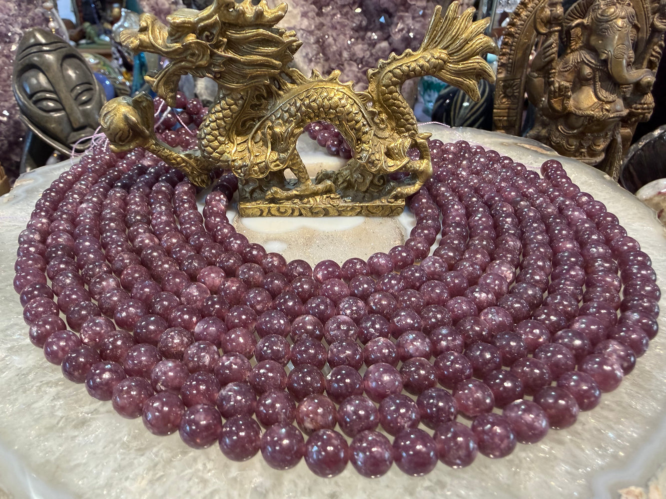 Deep Lepidolite 8mm gemstones
