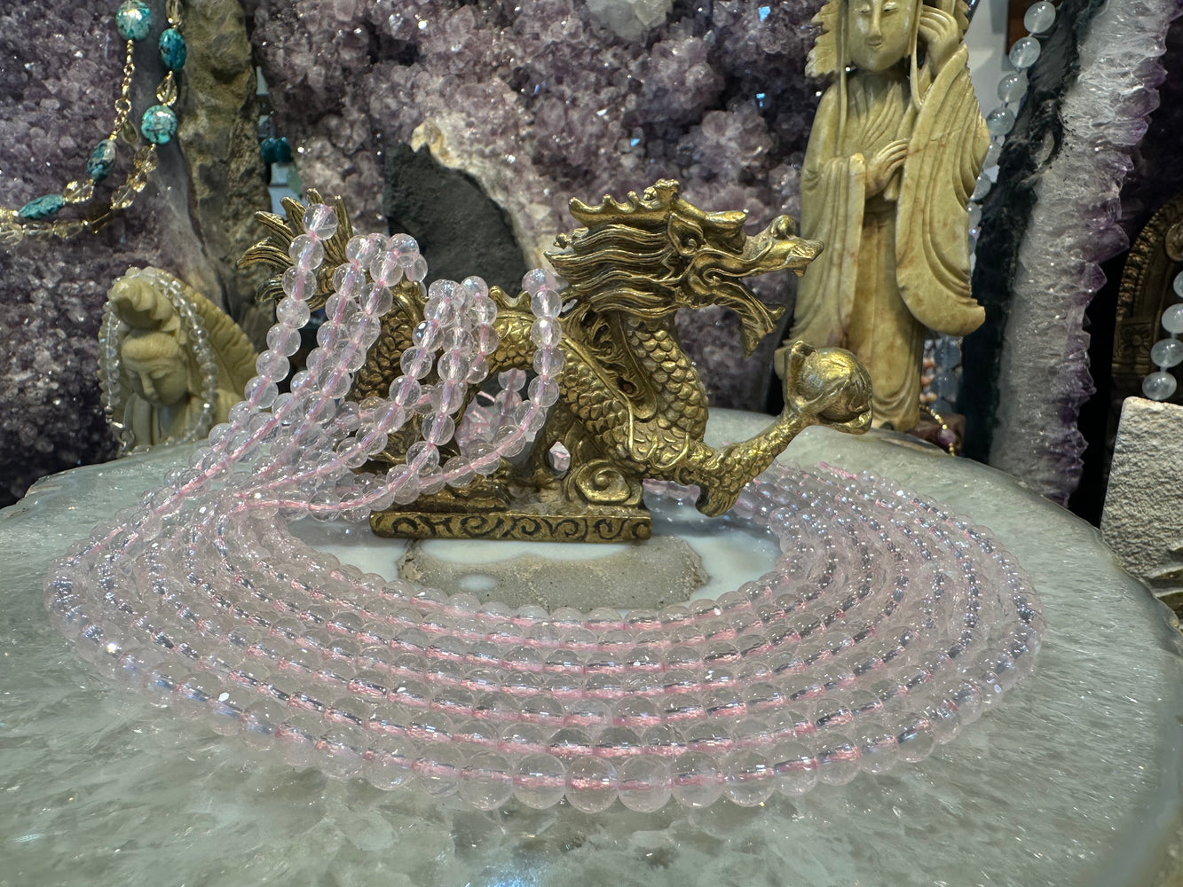Rose quartz 6mm gem faceted Madagascar gemstone