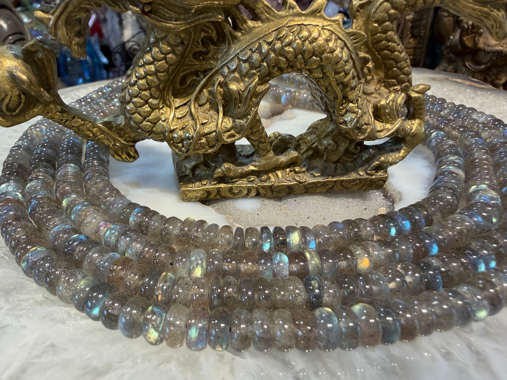 Superb Labradorite 6mm high flash rondelle