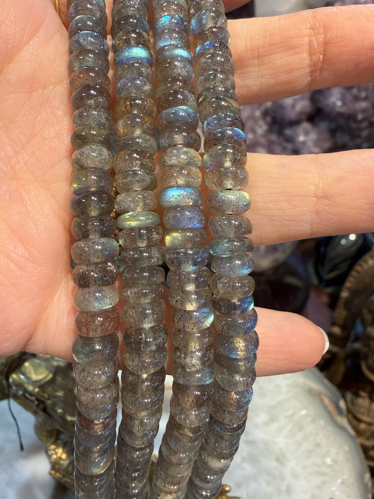 Superb Labradorite 6mm high flash rondelle