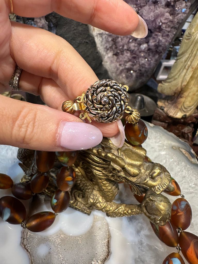 Superb Vintage Czech glass swirl 2 strand necklace