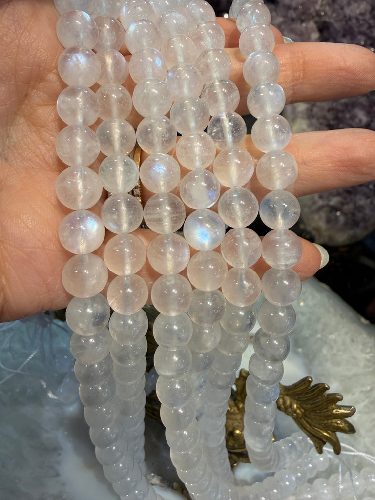 Blue flash moonstone 8mm gemstone