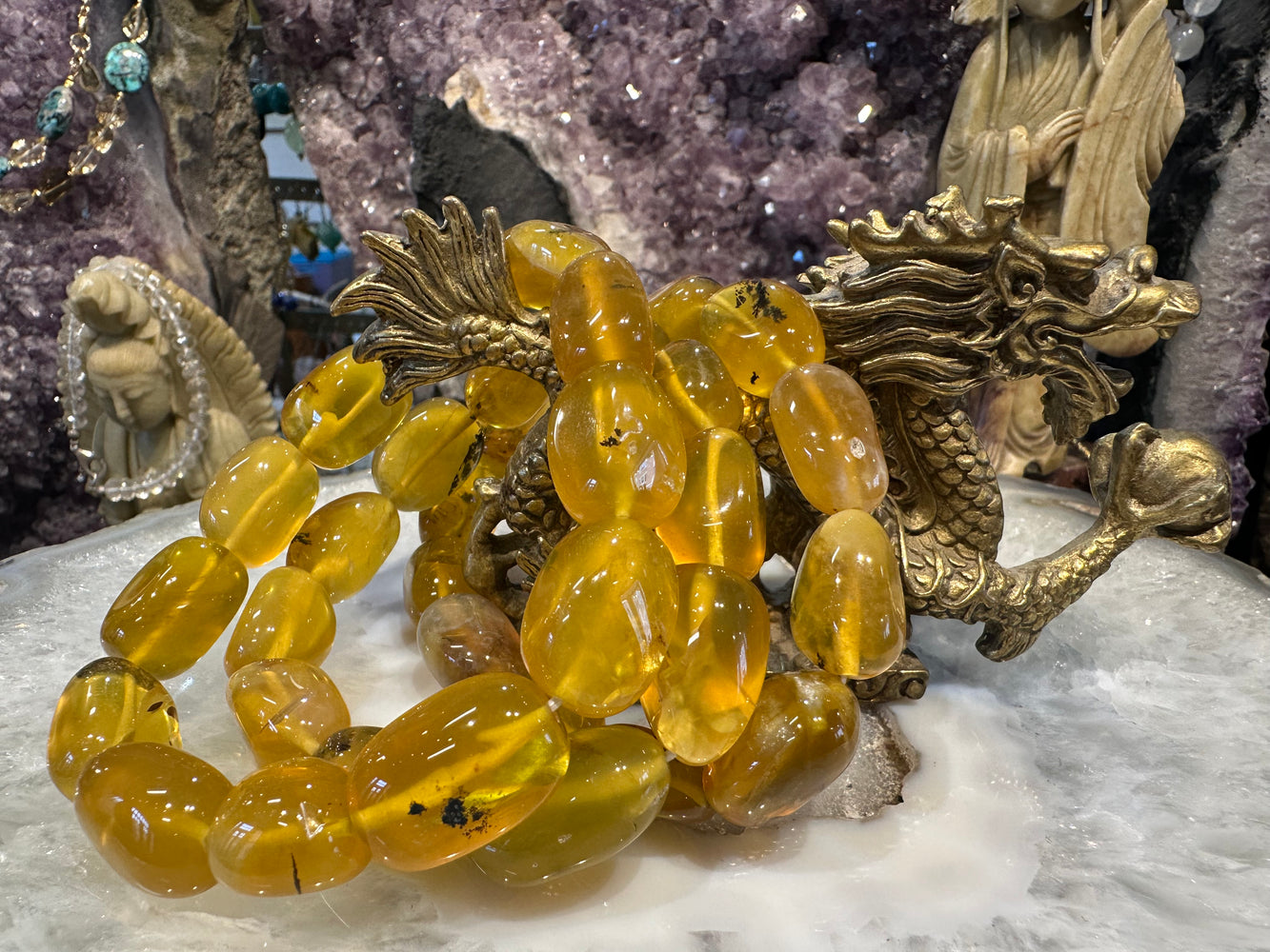 Yellow opal 18-20mm tumble bracelet