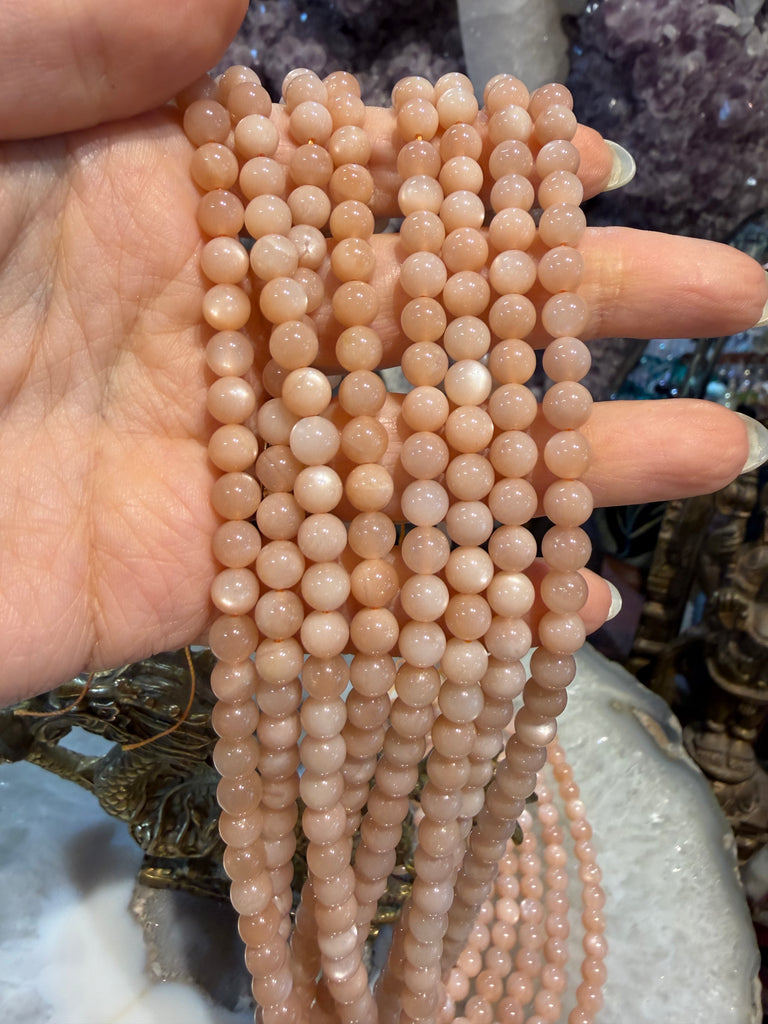 Peach moonstone 6mm gemstones