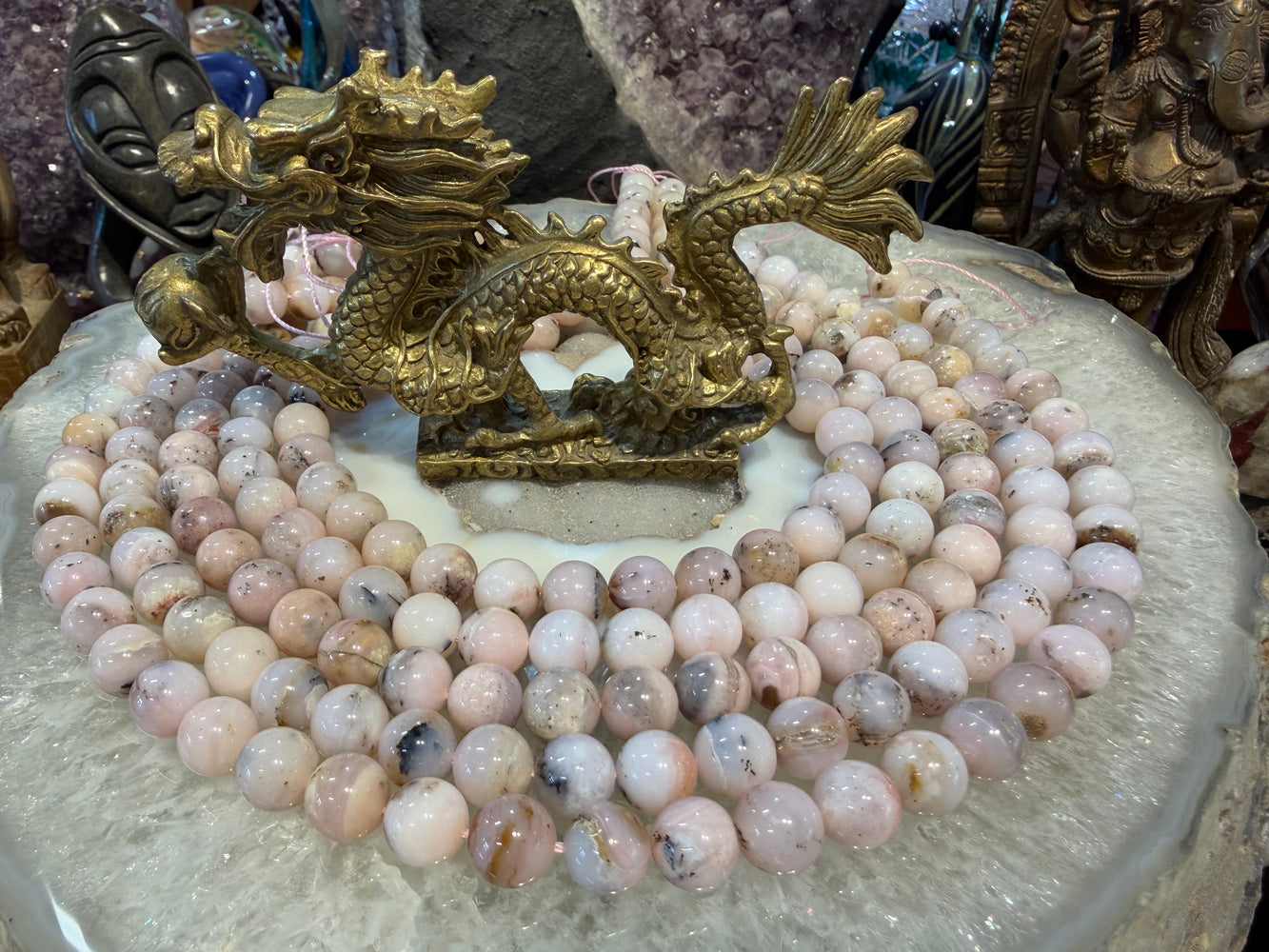Pink Peruvian opal 10mm gemstones