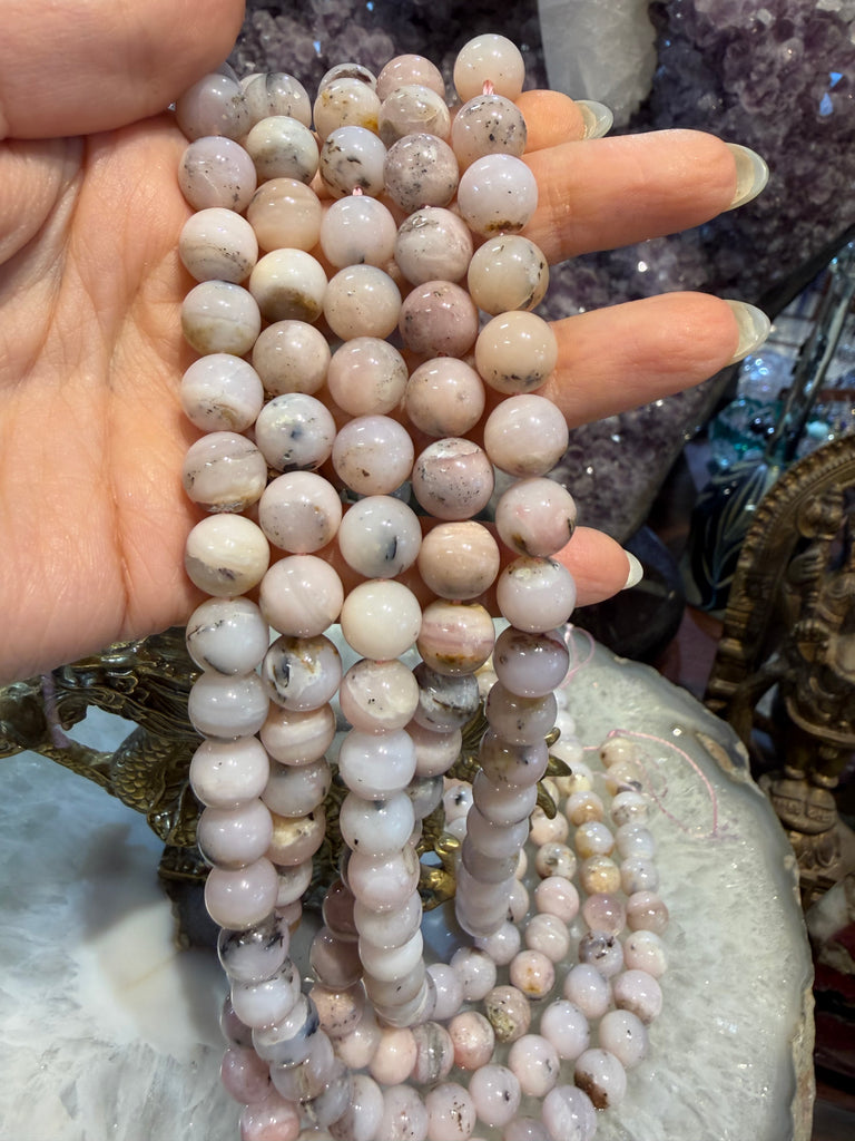 Pink Peruvian opal 10mm gemstones