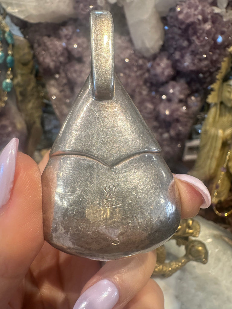 Vintage sterling silver teardrop pendant