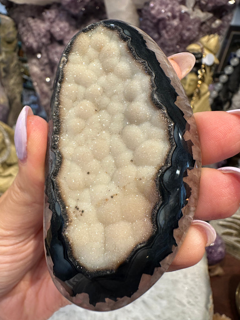 Beautiful Huge agate drusy gemstone pendant