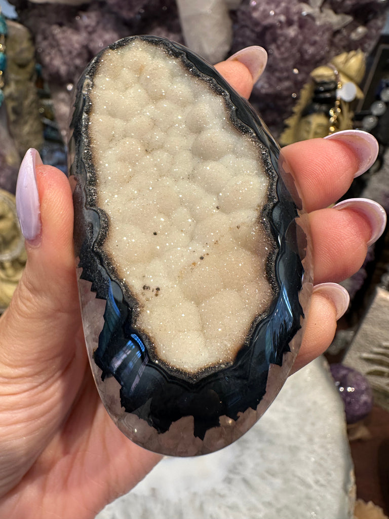 Beautiful Huge agate drusy gemstone pendant
