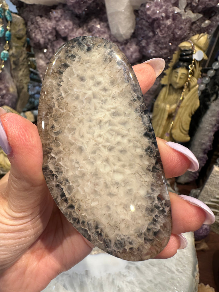 Beautiful Huge agate drusy gemstone pendant