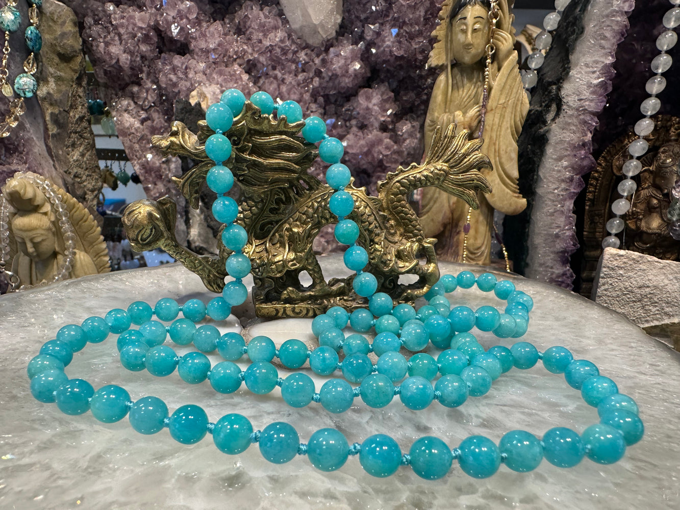 Superb Peruvian Amazonite 8mm Mala