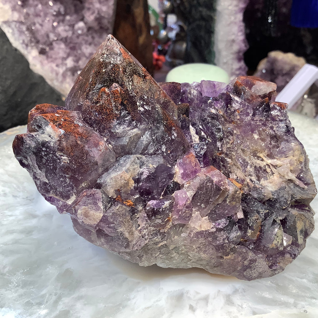 Red cap amethyst crystal hematite specimen Thunder Bay