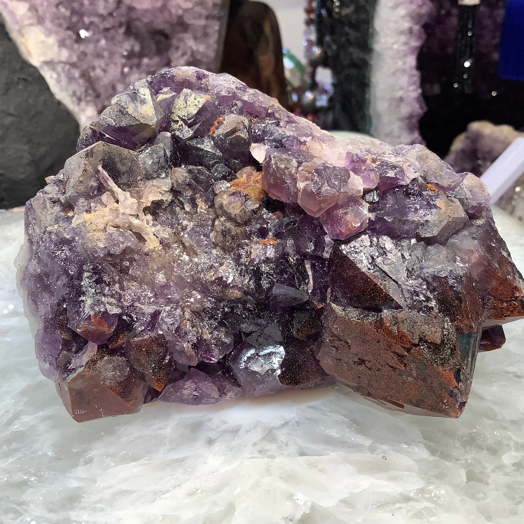 Red cap amethyst crystal hematite specimen Thunder Bay