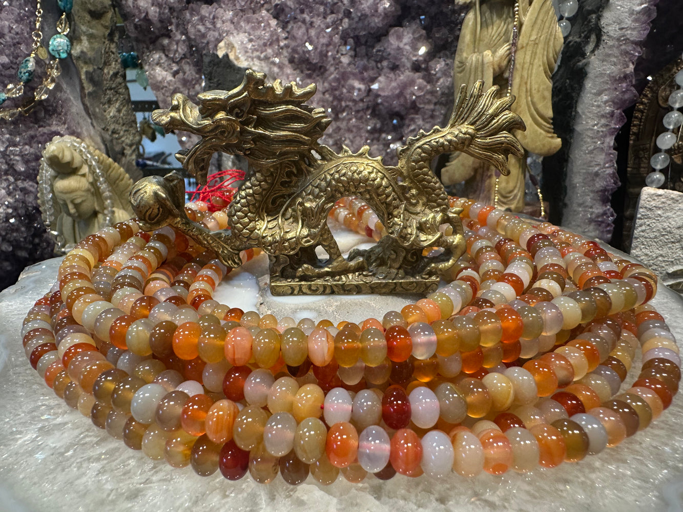 Agate shaded 8mm smooth rondelle