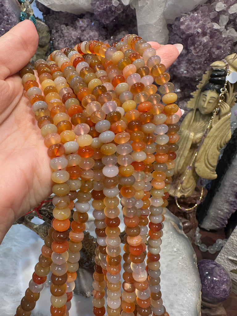 Agate shaded 8mm smooth rondelle