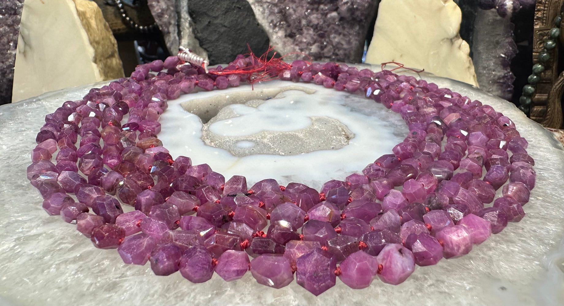 Stunning Ruby faceted cut 9x7mm gemstones beads