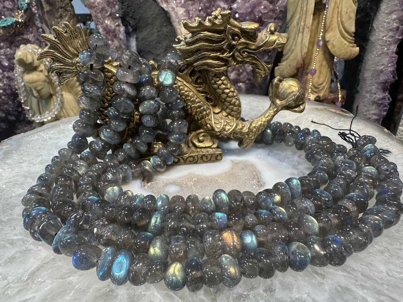 Labradorite blue gold flash 8-12mm nuggets