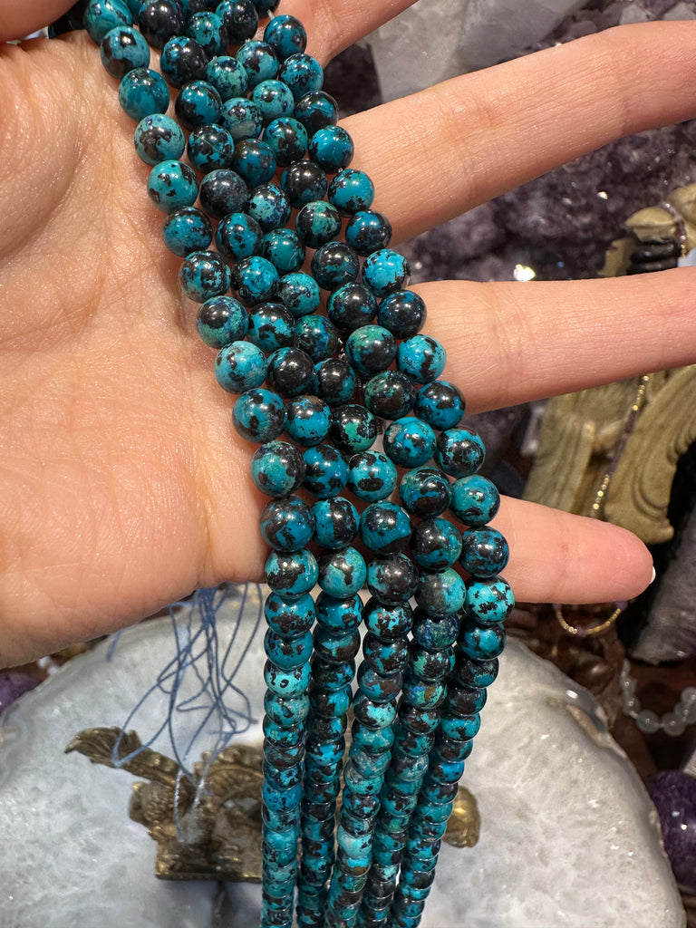 Superb Chrysocolla 6mm gemstones