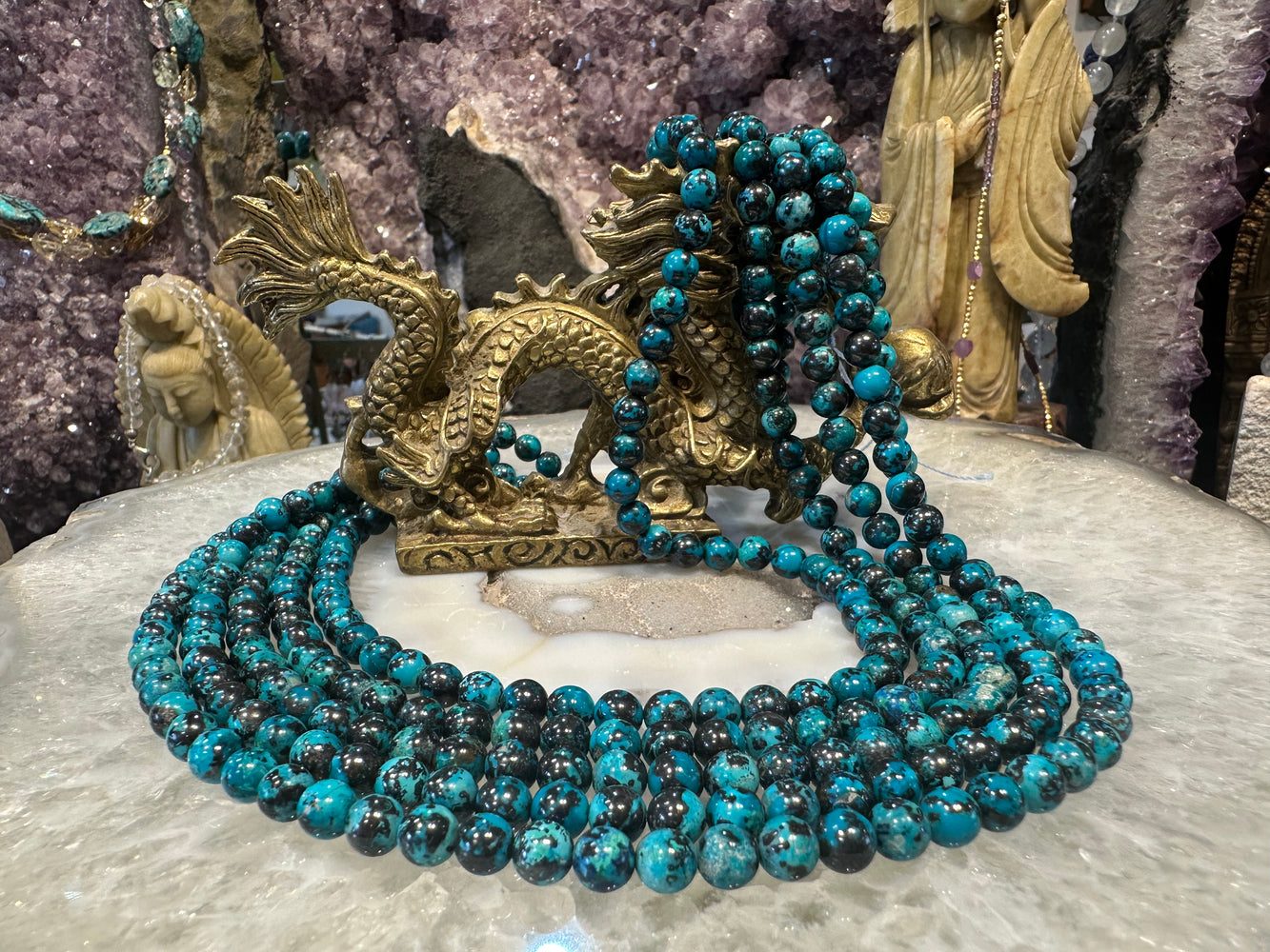 Superb Chrysocolla 6mm gemstones
