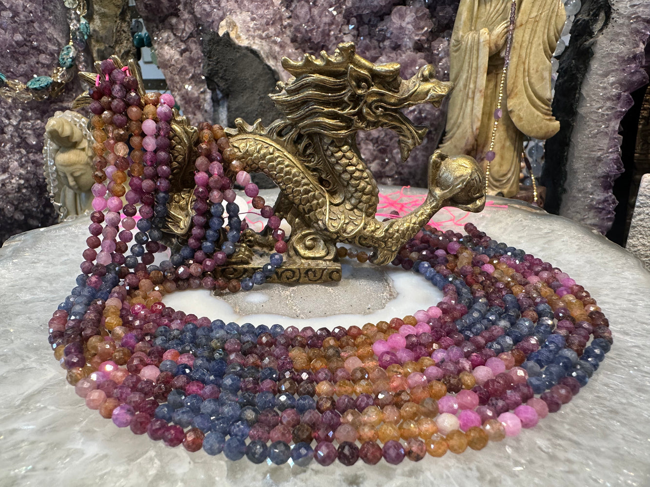 Multicolour sapphire 4mm faceted gemstone