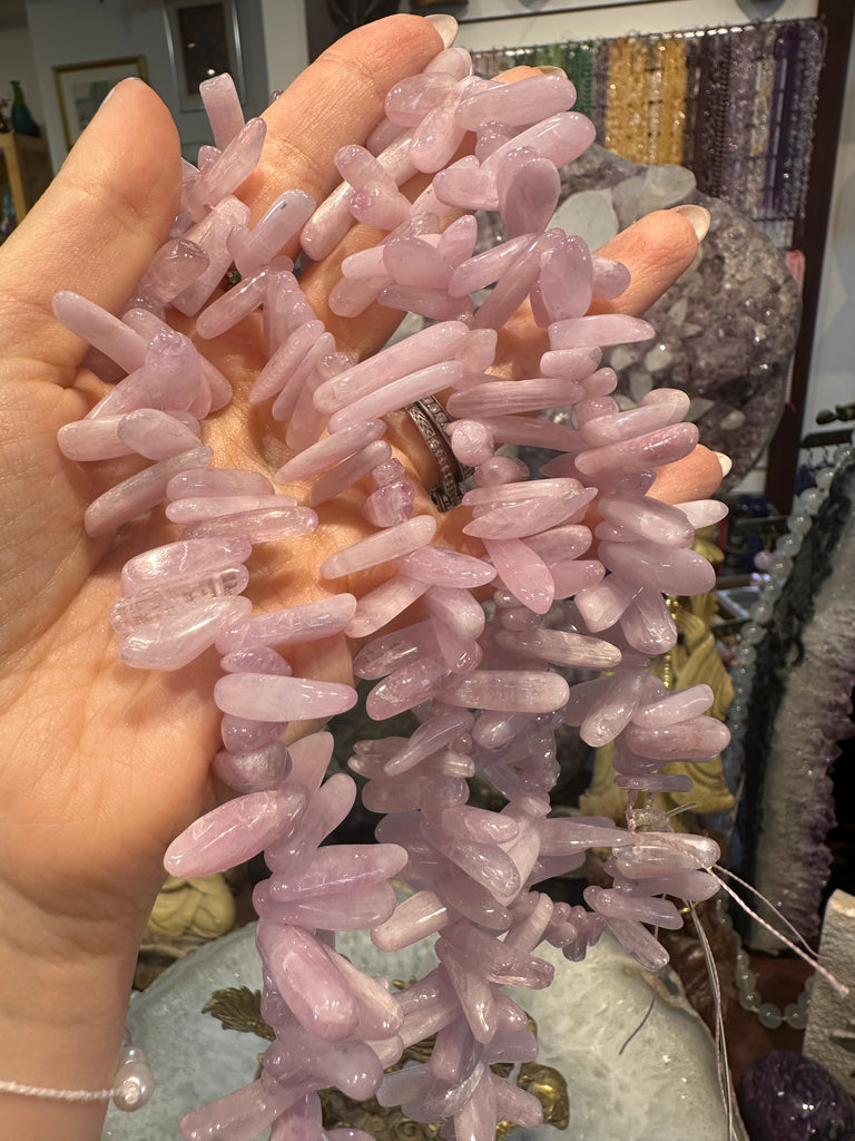 Kunzite top drilled chalker gemstones