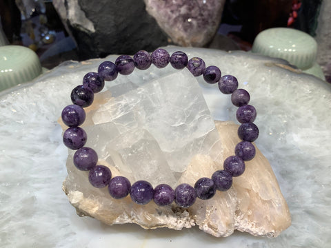 Natural Purple Tiffany stone Bertrandite gemstone bracelet 7mm Bead It