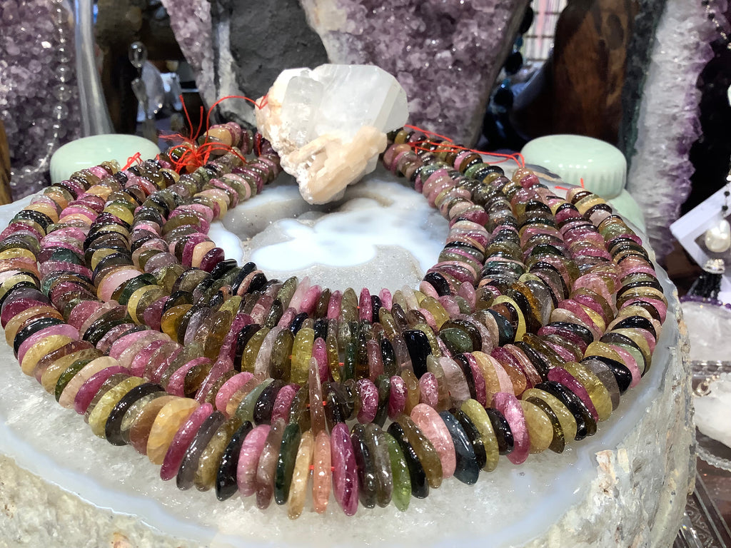Stunning Large tourmaline multicolour nuggets gemstone beads