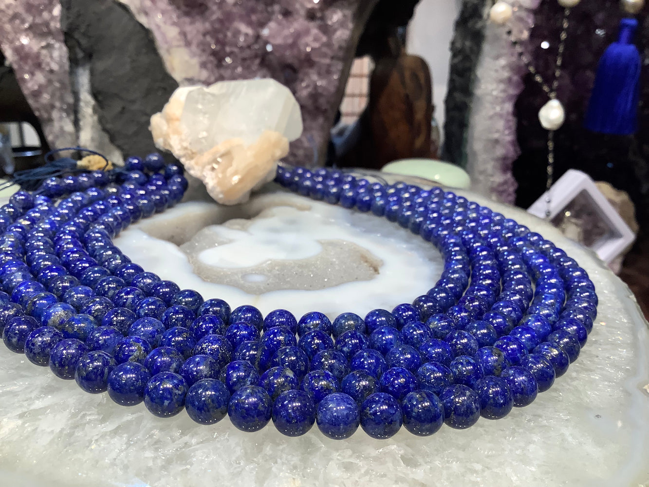 Lapis lazuli 8mm round gemstone beads