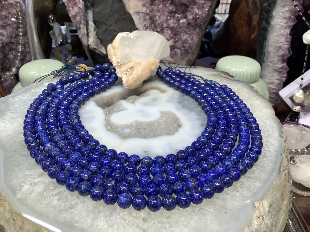 Lapis lazuli 8mm round gemstone beads