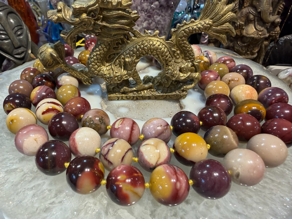 Large Natural Matte Multicolor Mookaite Gemstone Beads - 18mm Australia