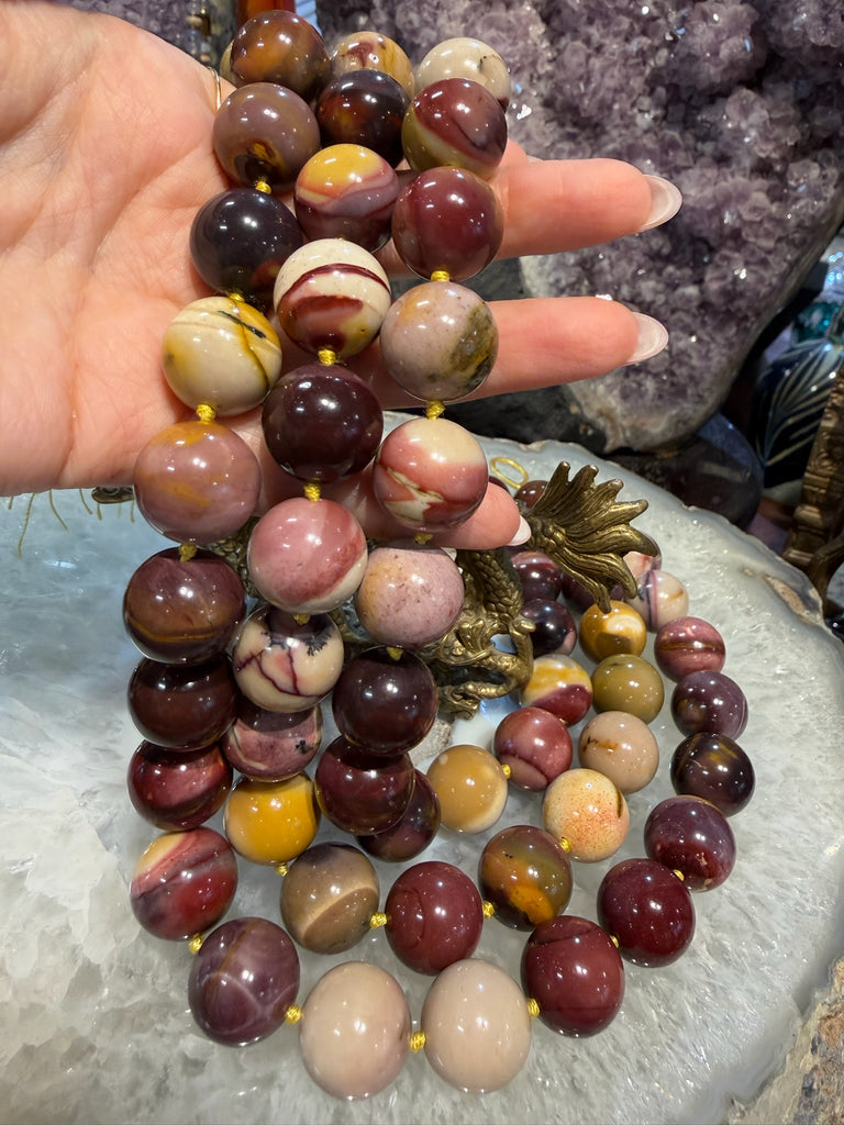 Large Natural Matte Multicolor Mookaite Gemstone Beads - 18mm Australia