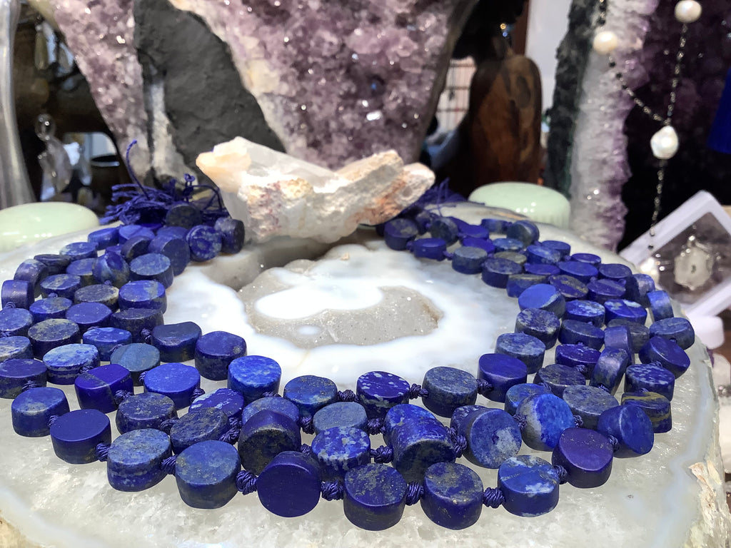 Lapis lazuli matte 12mm coin gemstones beads