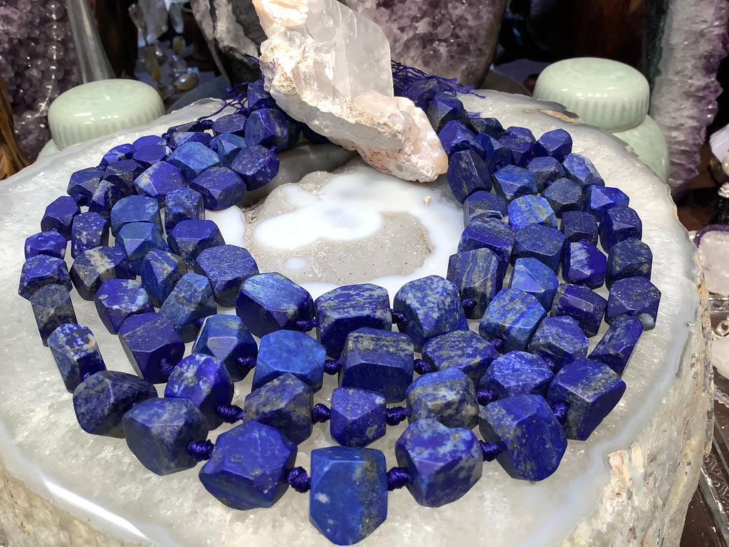 Large matte lapis  12-18mm nugget gemstones beads