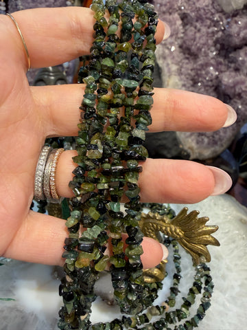 Green gem tourmaline nugget gemstone Beads