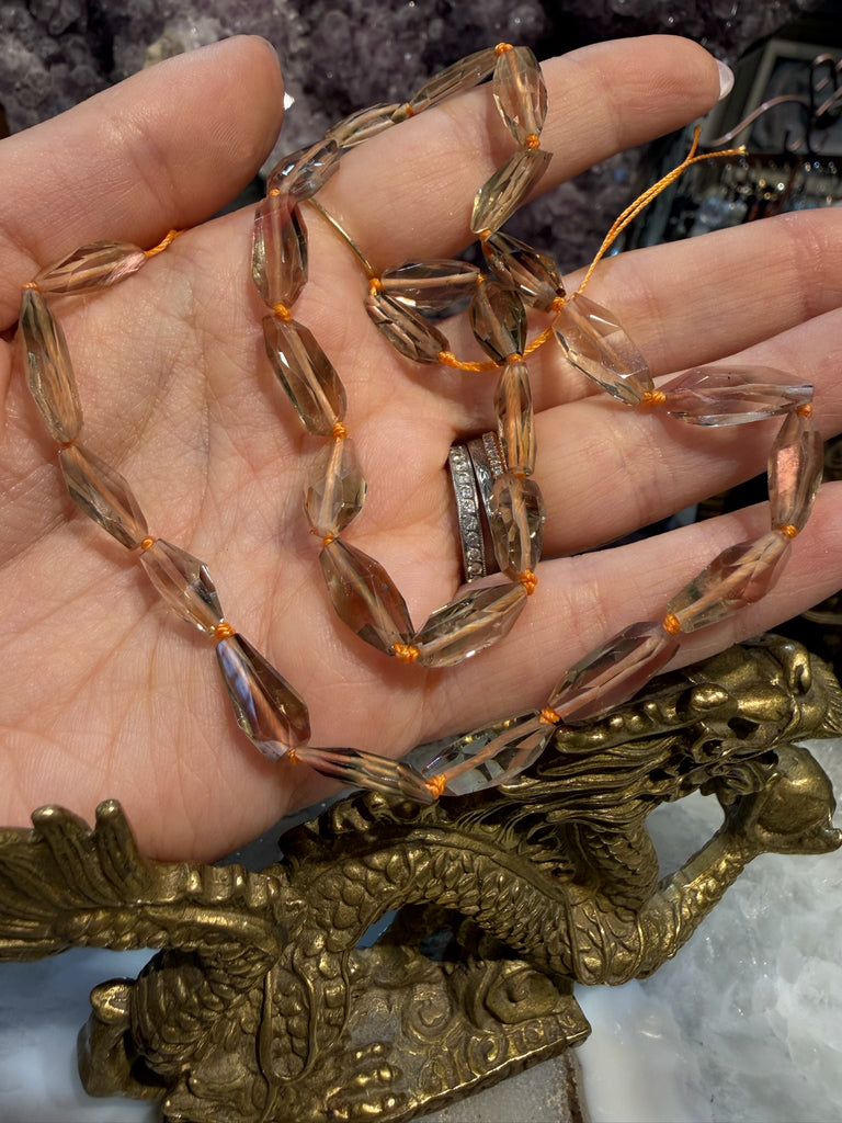 Rare Oregon sunstone gem fancy cut faceted gemstone beads
