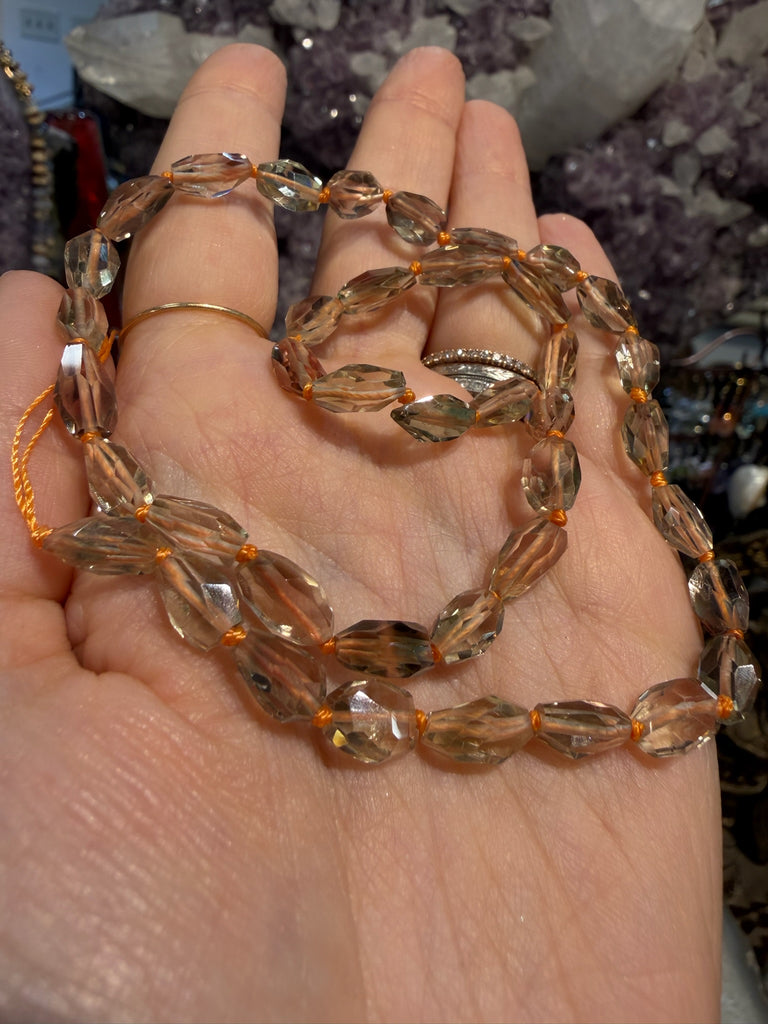 Rare Oregon sunstone gem fancy cut faceted gemstone beads (10x6mm)