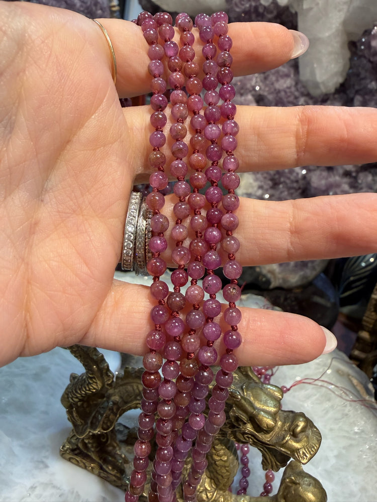 Natural ruby 4mm round gemstones beads